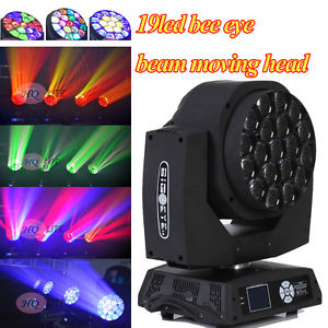 19 led 15w 4in1 RGBW  Bee Eye  Beam Zoom Head Moving Light Disco Stage Showlight