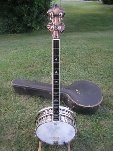 Gibson TRUJO style A Prewar Plectrum banjo with original case.