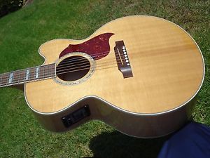 2008 Gibson J-185 EC Flamed Maple Electric Acoustic Guitar w/ Martin Strings
