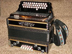 Melodija Professional 3 Row Slovenian Diatonic Button Box Accordion Bb,Eb,Ab