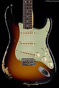Fender Custom Shop Michael Landau 68 Relic Strat Bleached 3 Color Sunburst (157)