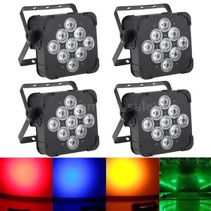 4x Auto Running 135W 9LED DMX512 5/9CH RGBWY PAR Wash Lamp Stage KTV Light Z9U4