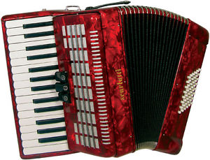 Scarlatti 48 BASS PIANO ACCORDION, Red. Ideal starter instrument from Hobgoblin