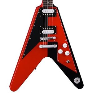 Dean Michael Schenker Retro Electric Guitar Red & Black, ABS Case Bundle