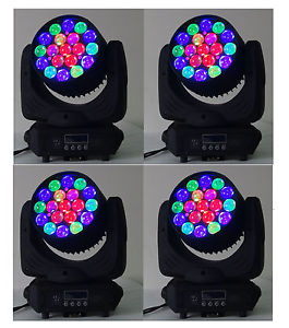 4PCS 19x12W 4in1 Osram ZOOM LED Moving Head wash beam stage light for DJ Club
