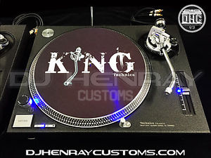 2 custom wrinkle black Technics SL 1200 mk2's blue leds