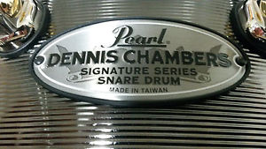 2016 Pearl Dennis Chambers 5x14 Aluminum Snare Drum 12 top lugs, 8 bottom lugs