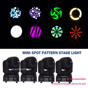 4Pcs! LED Mini Spot Pattern Moving Heads Stage Lighting DJ Disco Wedding Party