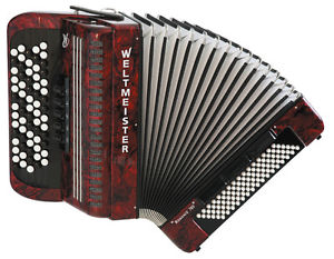 NEW Weltmeister Chromatic Accordion Red Romance 703 B System LMM Made in Germany