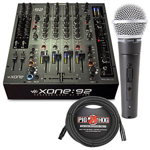 Allen & heath Xone 92 Fader DJ mixer with Shure SM58S mic and Mic Cable