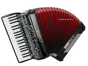 Akkordeon Cantonelli 374 französich Musette,dreichöriges Tremolo, Made in Italy