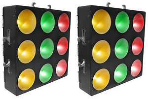 2) Chauvet DJ CORE 3x3 COB LED Pixel Mapping+Linear Wash Panel Stage Club Lights