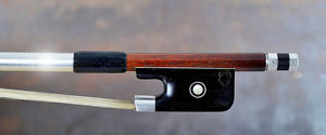 Old German cello bow, silver mounted, R.Paesold, RAFFIN Certificate !