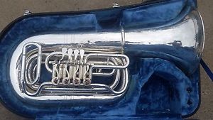 Miraphone Tuba,  Model 186-4U BBb, Silver Finish w/ 4 Rotory Valves