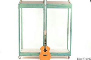 2 Large Wood Floor Orchestral Scoring Speaker Monitor Enclosure Stands #24946