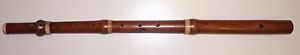 Beautiful Rare Antique Boxwood Metzler London Wooden Flute 1 keys (MISSING)