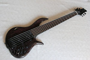 F Bass BN6 1991 Faded Magenta Ceruse 6 String Bass