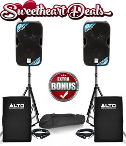 NEW Pair Alto TS112W Active 800W 2-Way 12'' Loudspeaker Bonus stands covers cbls