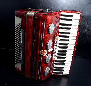 VINTAGE TOP ACCORDION PAOLO SOPRANI 120 bass,9 registers+HARD CASE~Made in Italy