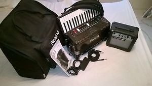 ROLAND FR-3 Grey TOP ZUSTAND AKKORDEON AUSSTELLUNGSSTÜCK