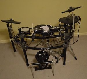 Roland TD-12K S Professional V-Drum Electronic Kit w/ Yamaha Extras Great Shape