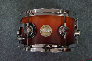DW USA Collector's Series Exotic Snare in "Rich Red Fade over Olive Ash Burl"
