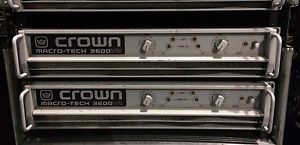 Set of Two (2) Crown Macro-Tech 3600VZ 2-Channel Power Amplifiers Amp