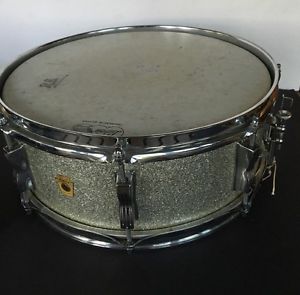 Beauty!!! 1968 Ludwig JAZZ FESTIVAL SILVER SPARKLE SNARE DRUM! Case Stand EXC!