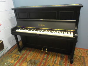 Reconditioned, Black,Overstrung,"Rogers"  Piano. 88 notes. CAN DELIVER.