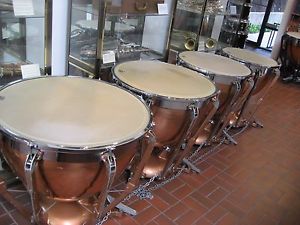 GOOD SET 4 LUDWIG PROFESSIONAL SUSPENDED COPPER  23, 26 29, 32 TIMPS, NO DENTS
