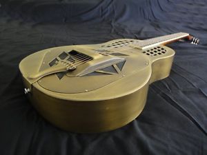 Tri Cone Resophonic Resonator Guitar - 'Antique' Brass Body