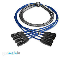 Premium 4 Channel Mogami 2931 Snake | Neutrik Gold XLR-F XLR-M | Blue 275 ft.