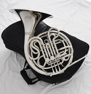Professional quality Silver Nickel Double French Horn F/Bb Tone 4 Keys New Case