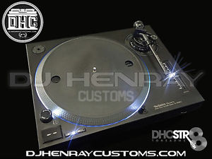 2 custom matte black Technics SL 1200 mk2's white leds halos dhc str8 tonearms