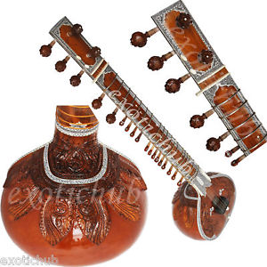 RARE CONCERT QUALITY TEAK WOOD SITAR~RAVI SHANKAR STYLE WITH FIBER BOX~SITAR EHS