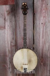 Bacon Tenor Banjo with Chipboard Case Vintage 4 String 1927 Old Time Dixieland