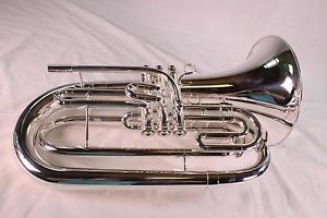 King Ultimate 1124SP Marching Baritone SILVER PLATE DISPLAY MODEL QuinnTheEskimo