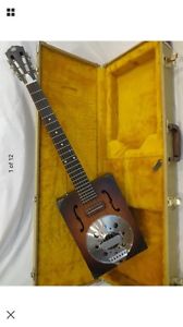 DADDY MOJO ELECTRIC ACOUSTIC SOLID BODY CIGAR BOX 6 String RESONATOR GUITAR RARE