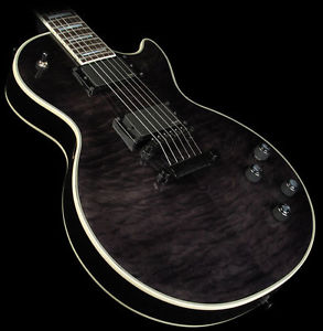 Used 2014 Epiphone Prophecy Les Paul Custom Plus EX Guitar Midnight Ebony