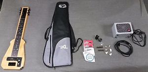 Melbert 6 string lap steel curly maple with Lunchbox junior amp and accessories