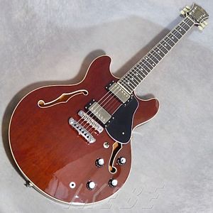 Aria ProII TA-DOMINO Wine Red w/hard case Free shipping Guiter From JAPAN #Z1007