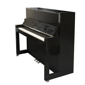 Feurich Piano 115 Premiere Piano Negro muy brillante Cromado