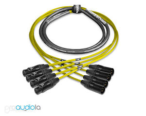 Premium 4 Channel Mogami 2931 Snake | Neutrik Gold XLR-F XLR-M | Yellow 300 ft.