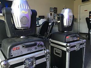 Pair American DJ Accu Spot 250 Moving Head Light Fixture DJ Band Used DMX