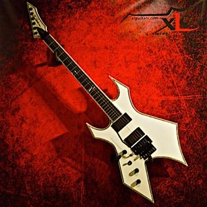 BC Rich Left Handed Warlock NJ Deluxe Pearl White Lefty Guitar /w EMGs