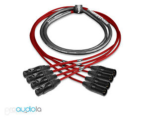 Premium 4 Channel Mogami 2931 Snake | Neutrik Gold XLR-F XLR-M | Red 300 ft.