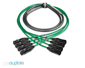 Premium 4 Channel Mogami 2931 Snake | Neutrik Gold XLR-F XLR-M | Green 275 ft.