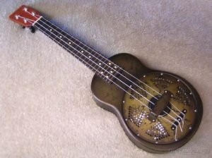 National NRP Black Rust Ukulele Used w/Hardcase