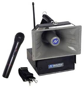 Wireless Half-Mile Hailer w Horn Speaker & Handheld Mic [ID 28062]