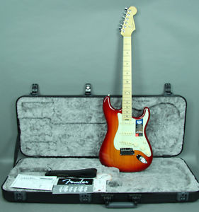 2015 Fender Stratocaster Elite Electric Guitar Aged Cherry Burst USA w/ OHSC